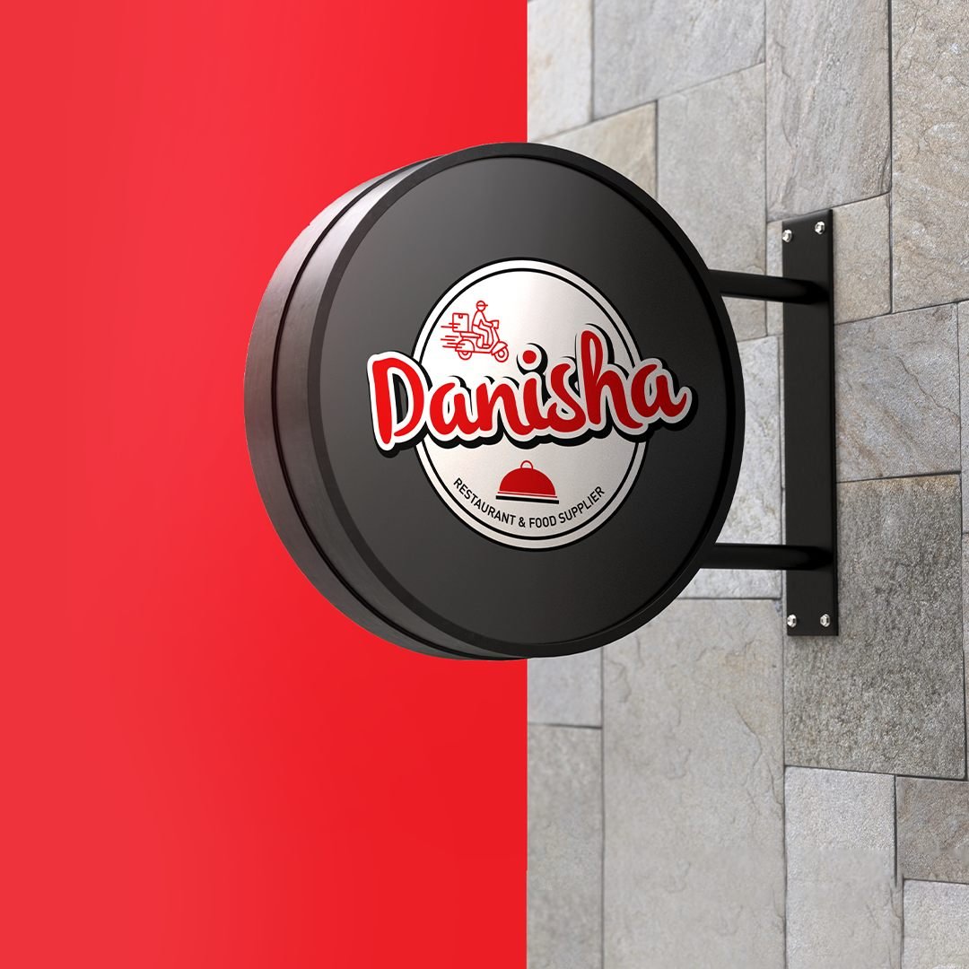 Danisha Restaurant billboard and brand identity by Plexuro Digital